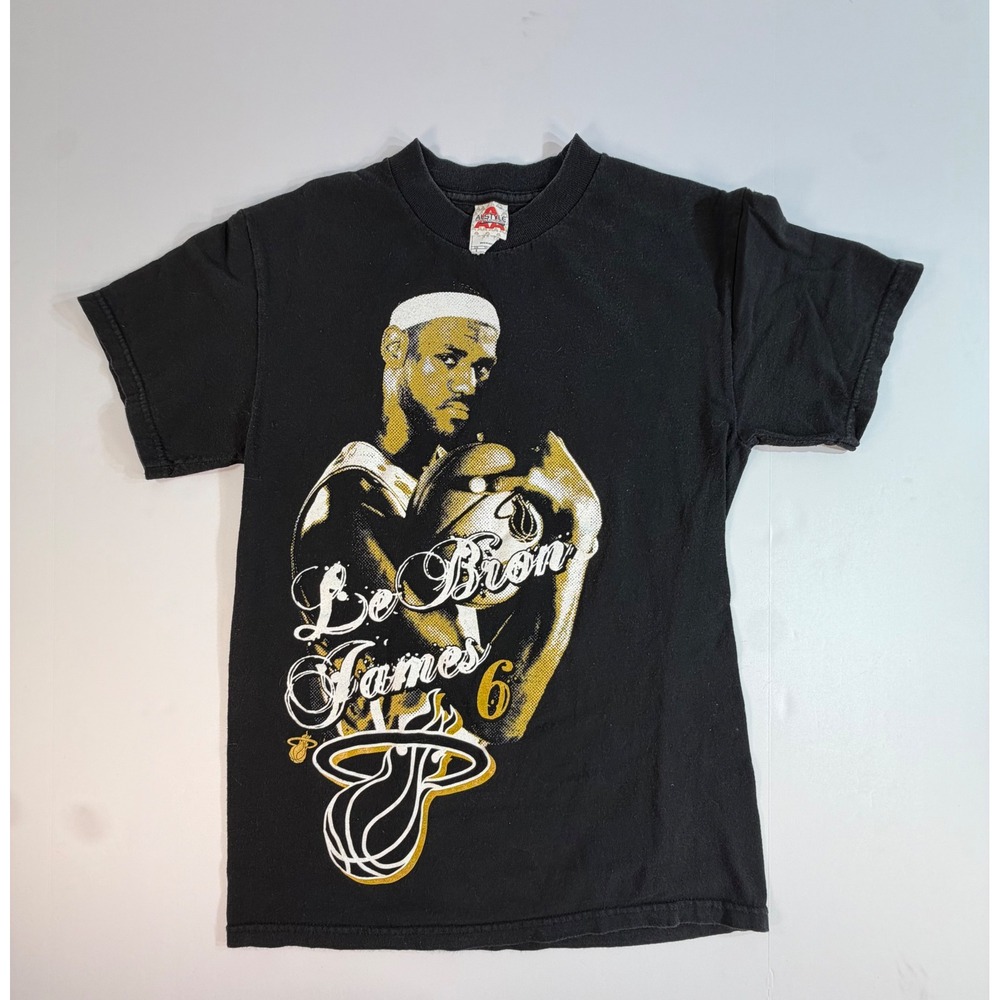 LeBron James Miami Heat Alstyle Graphic T-Shirt Black Small NBA Basketball Tee